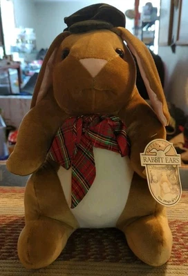 Vintage Novo Com Etiquetas Velveteen Rabbit 14" Xadrez Arco Recheado Brinquedos de Pelúcia R Us  - Imagem 1 de 4