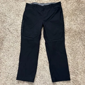 Pantalones técnicos forrados de lana Eddie Bauer para hombre 40x30 negros rectos elásticos cálidos logotipo - Imagen 1 de 16