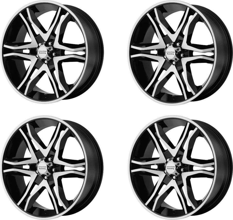 Juego 4 ruedas mecanizadas American Racing AR893 Mainline 18x8,5 6x5,5 negras 18" 12 mm Foto 1 de 4