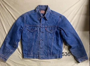 Vintage Levi’s Blanket Lined Indigo Denim Jacket Trucker 70506-0316 Mens Size 42 - Picture 1 of 5