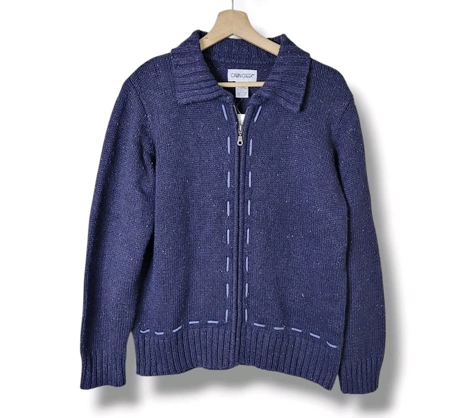 Cárdigan Grueso Cabin Creek De Colección Cremallera Frontal Academia Preppy Cabincore Nuevo con Etiquetas Foto 1 de 4