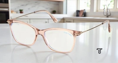 TOM FORD FT5712 B 072 Rosa Brillante Plástico Filtro Azul 50 mm Anteojos Mujer Foto 1 de 4