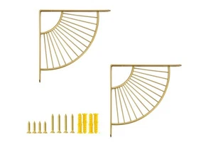 Shelf Brackets 6inch Brass Metal Shelves Bracket Wall Decor Modern Shelving Brac - Picture 1 of 7