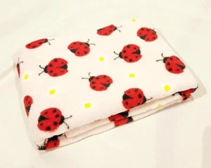 Zak & Zoey Rosa + Rojo Ladybugs + Flores 30" x 30" Felpa Vellón Manta Bebé - Imagen 1 de 1