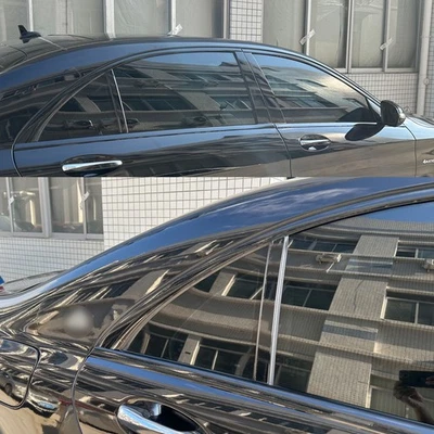 Glossy Black Chrome Delete Window Trims For Mercedes Benz S-Class W222 2014-2020 Foto 1 de 4