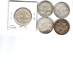 AUSTRALIA FLORINS DATES ARE 1910 1912 1913 1914 AND 1922 CHEAP STARTER LOT - Picture 1 of 2