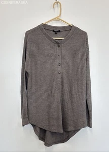 Mittoshop Dark Otmeal/Gray Waffle Henley Top - Size S - Picture 1 of 7