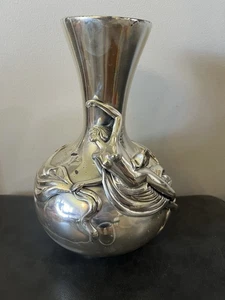 Ottaviani Silber Vase Jugendstil weiblich Italien Vintage Akt Frau Figur 800 80 RAR - Bild 1 von 22