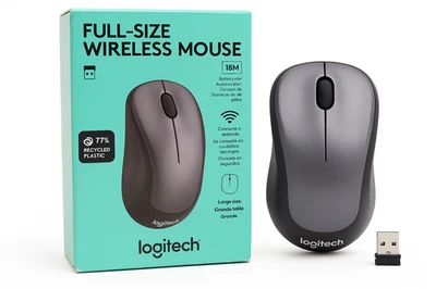 Logitech M310 Ratón Inalámbrico Tamaño Completo - Gris - Receptor USB - Caja Abierta Probada Foto 1 de 4