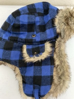 Chapéu xadrez búfalo aba caçador com coelho falso inverno quente tamanho 7,5 - Imagem 1 de 4