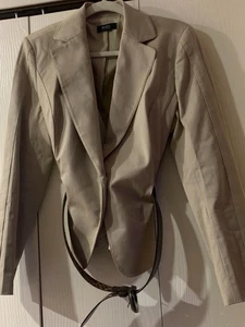 Blazer Body By Victoria Mujer Tostado Cinturón Botón Cuello en V Ligero Talla S/M - Imagen 1 de 8