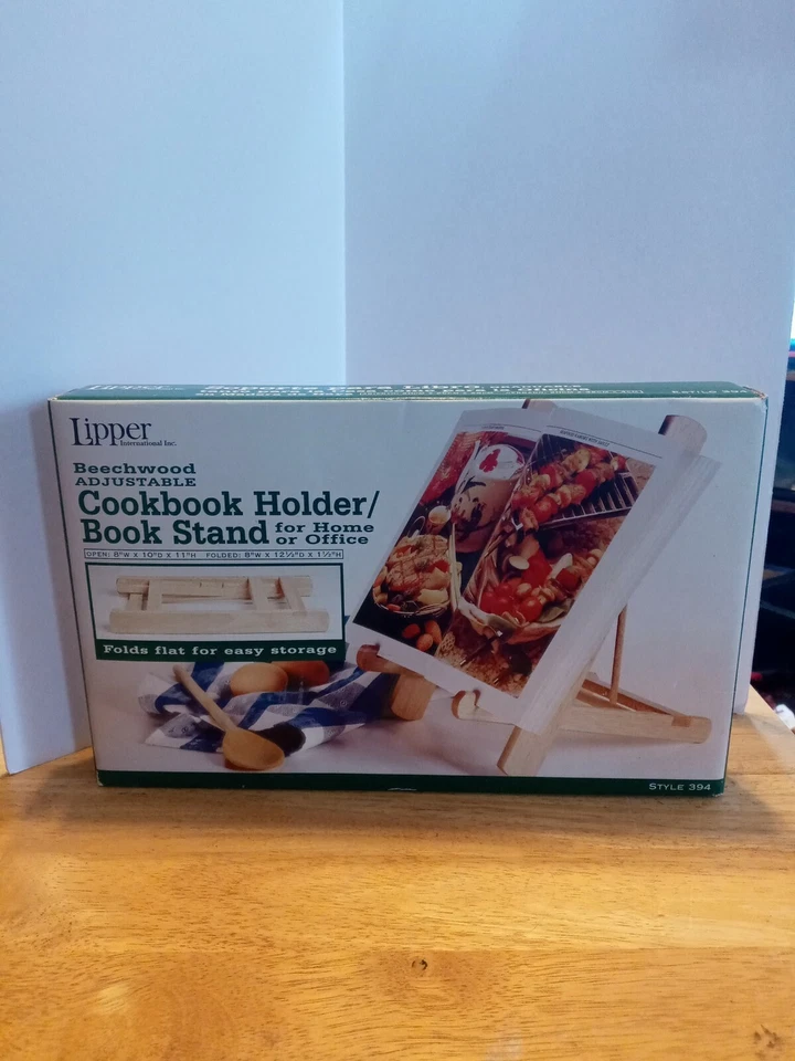 Vintage Lipper Beechwood Adjustable Cookbook Holder Stand NIB - Image 1 of 3