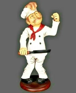 FUNNY CHEF with PANCAKE FLIP FAIL Statue Figure Sculpture Amusing Display Comedy - Picture 1 of 1