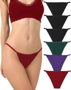 Levao 6-Pack Cotton Bikini Size XL Women's Tanga Knickers - Picture 1 of 10
