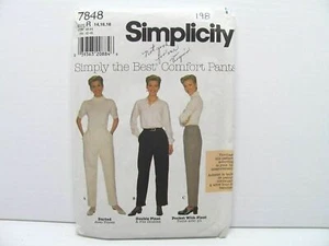 Simplicity 7848 Comfort Pull On Pants Women Size 14-18 Sewing Pattern #198 - Picture 1 of 12
