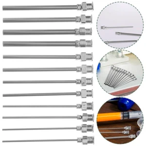 12 Pezzi Testa di Erogazione Acciaio Inox Luer Lock Ago Punta di Precisione - Foto 1 di 12