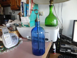Vintage Bronx cobalt sprayer bottle with looped sprayer D B Smith Co - Picture 1 of 4