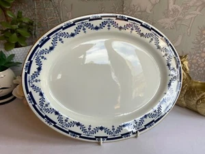 Antique ROYAL WORCESTER Vitreous Platter Blue & White 34cm x 26.5cm VGC - Picture 1 of 13