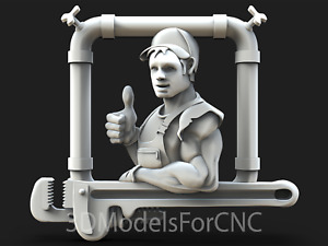 3D Model STL File for CNC Router Laser & 3D Printer Plumber