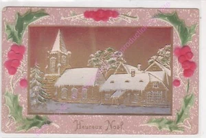 CPA GAUFREE EMBOSSED Heureux Noël - Picture 1 of 2