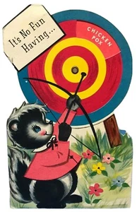 Tarjeta Mecánica De Colección Get Well Rueda Giratoria Animal Skunk Kaye Gibson - Imagen 1 de 6