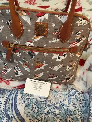  Bolsa satchel Dooney & Bourke Walt’s Lodge cúpula de Natal rara nova com etiquetas exata - Imagem 1 de 4