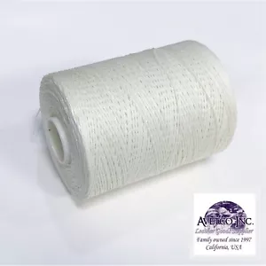 White Heavy Duty Waxed Thread 433 Yard Spool for Leather Craft Hand Sewing - Picture 1 of 2