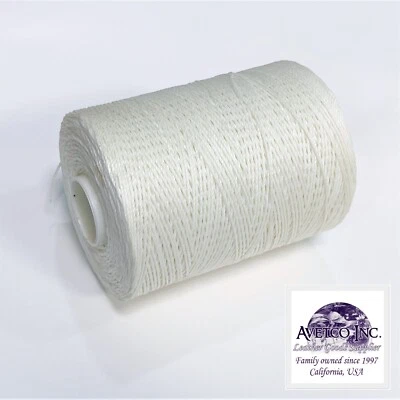 White Heavy Duty Waxed Thread 433 Yard Spool for Leather Craft Hand Sewing - Image 1 of 2