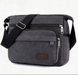 Herren Umhängetasche aus Canvas - Casual Style & Multifunktional Schwarz - Bild 1 von 9
