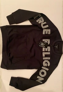 NEW True Religion Sweater, Color BLACK, Size MEDIUM, 20 in/51 cm Chest Width - Picture 1 of 3