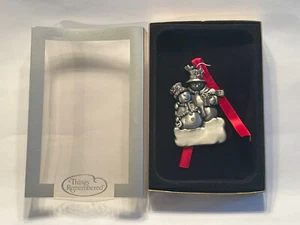 Things Remembered Schneemann Weihnachtsschmuck ~ gravierbares Zinn ~ - Bild 1 von 7