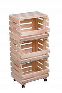 Kartoffel- & Obstkiste 3-lagig aus Holz Vorratskiste Kiefernholz Gemüse Box 80cm - Bild 1 von 2