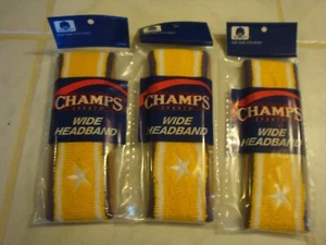 3 Pack Classic NBA LA Lakers Headbands Terrycloth Athletic Sport Retro Vintage - Picture 1 of 11