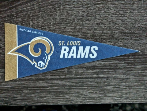 NFL Mini PENNANT FLAG St. Louis Rams by Rico/Tag Express 9"x 4” Cover