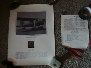 Air Museum Lockheed Vega 5B Amelia Earhart ACTUAL PLANE FABRIC Aviation History - Picture 1 of 6
