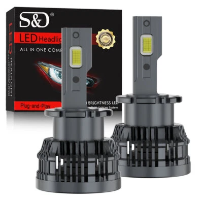 2Pcs D2S D2R LED Headlight Bulbs High Low Beam Conversion Kit HID TO LED White - Image 1 of 4