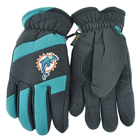 3M Ultra Thinsulate Miami Dolphins Gloves Snow Ski Winter Cover