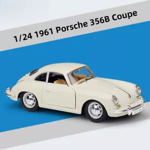 Modellino auto bianco metallo Porsche 356B Coupè 1961 scala 1:24 giocattoli ornamento IDEA REGALO - Foto 1 di 2