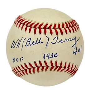 Bill (William) Terry Signed ONL Baseball Inscribed "HOF" "1930" ".401" (PSA LOA) - Picture 1 of 3