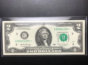 $2 Rare Uncirculated Low FOUR (4) Digits  ⭐️ STAR NOTE ⭐ 1354*  - Picture 1 of 6