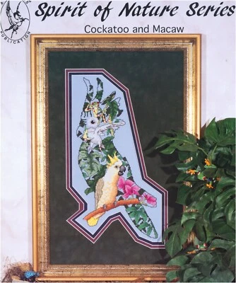 Pegasus Publication COCKATOO AND MACAW Spirit of Nature Cross Stitch Leaflet OOP - Image 1 of 4