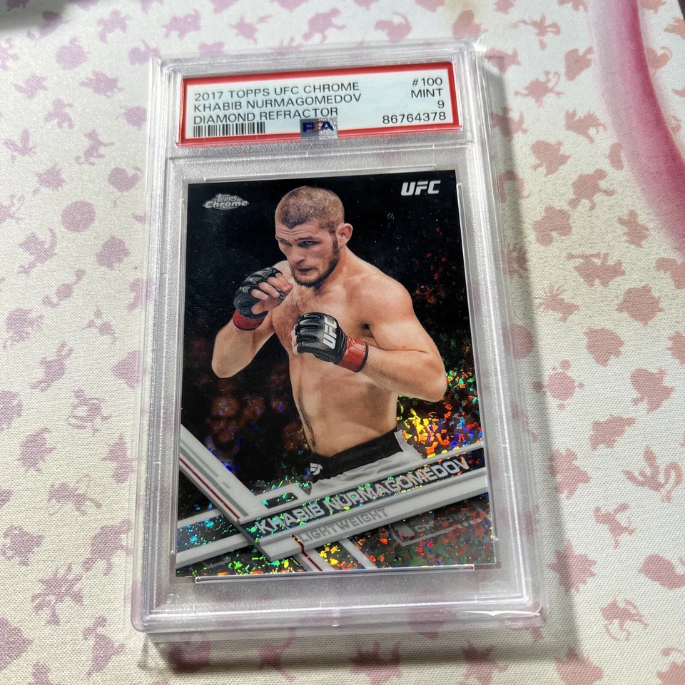 2017 Topps Chrome UFC Khabib Nurmagomedov Diamond Refractor PSA 9 #100 (A233) - Image 1 of 1