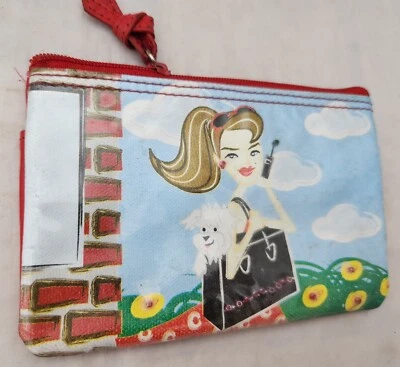 Rolfs Organizador de Cuero Rojo Billetera Portamonedas Cremallera Mujer Compradora con Perro Foto 1 de 4