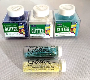 Lot of 5 Glitter Sulyn 3 Containers 2.5 oz / Prisma 2 Containers .50 oz - Picture 1 of 3