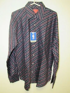 NBA New Jersey Nets Blue Button Up Dress Shirt Long Sleeve by Headmaster - Picture 1 of 7