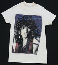 Rare VTG Bon Jovi Slippery When Wet Album 1986 Track Listing Tour T Shirt 80s 