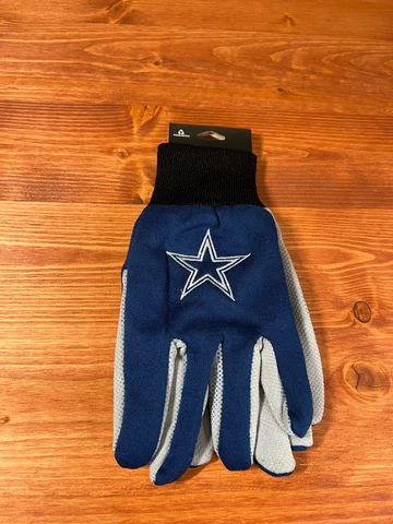 Dallas Cowboys Blue Gray Team Logo Licensed NFL Sport Utility Gloves with Grip Cover