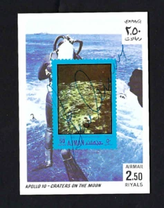 Estampilla firmada por Gene Cernan Steve Zarelli autenticada Apolo 10 - Imagen 1 de 2