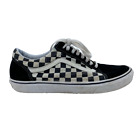Mens 9.5 Vans Old Skool Skate Shoes Black Suede White Checkered Canvas Low Top