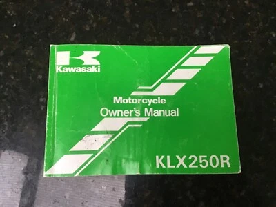 KAWASAKI KLX250R-D2 1993 GENUINE OWNERS MANUAL Part No 99920-1684-01 - Image 1 of 4